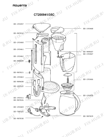 Схема №1 CT200941/35C с изображением Отключатель для электрокофемашины Rowenta SS-193469