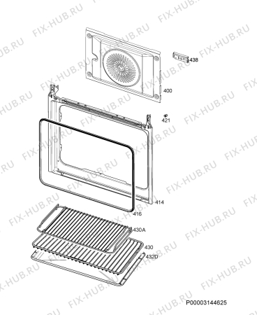 Взрыв-схема плиты (духовки) Zanussi ZOB31471WK - Схема узла Oven