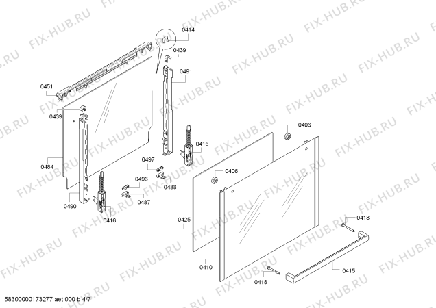 Взрыв-схема плиты (духовки) Bosch HCE723223G - Схема узла 04