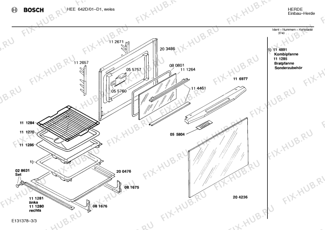 Схема №1 HEE642D с изображением Инструкция по эксплуатации для духового шкафа Bosch 00515376