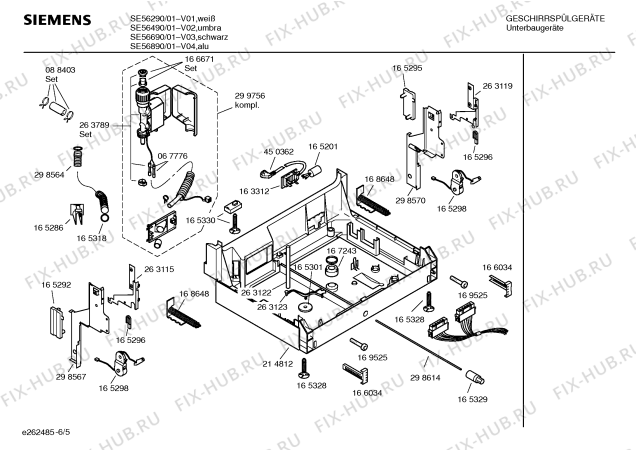 Схема №3 SE56291 с изображением Вкладыш в панель для посудомоечной машины Siemens 00357917