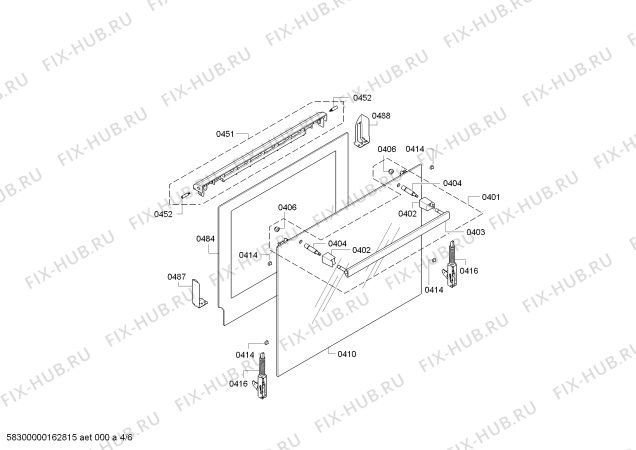 Взрыв-схема плиты (духовки) Bosch HBA43B252F - Схема узла 04