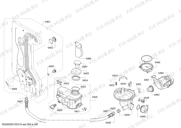 Взрыв-схема посудомоечной машины Profilo BMA3150EA - Схема узла 04