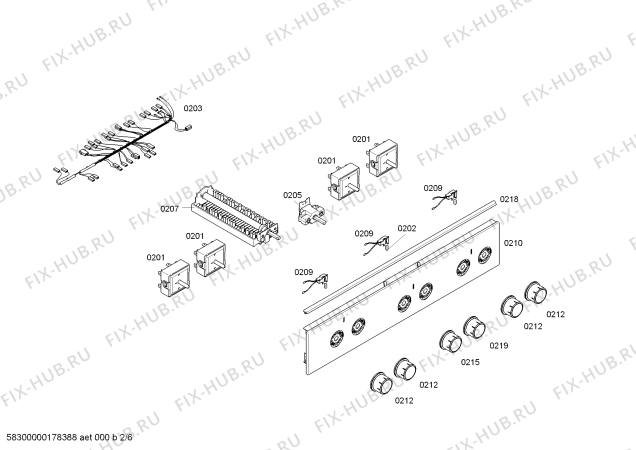 Взрыв-схема плиты (духовки) Bosch HSE421124U - Схема узла 02