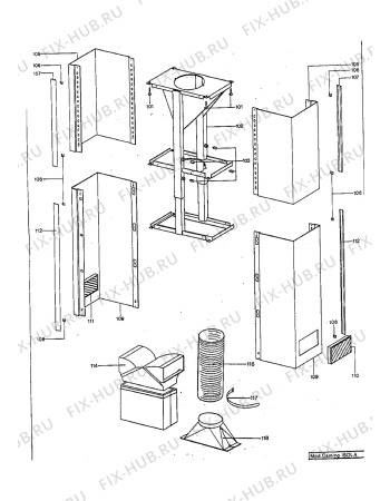 Взрыв-схема вытяжки Electrolux EFC911K - Схема узла Chimney