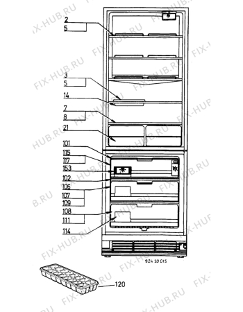 Взрыв-схема холодильника Electrolux TR1238 - Схема узла C10 Interior