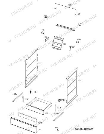 Взрыв-схема плиты (духовки) Electrolux EKG96110CX - Схема узла Housing 001