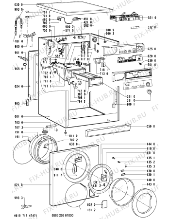 Схема №1 WA 7775-NORDIC с изображением Вноска для стиральной машины Whirlpool 481245210099