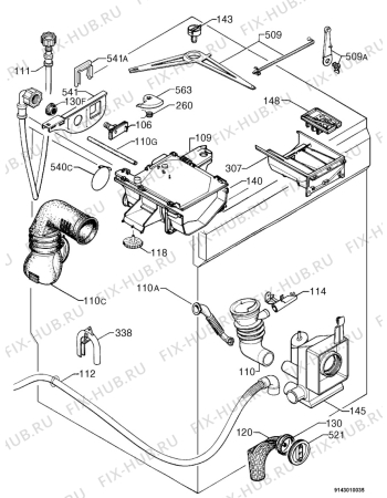 Взрыв-схема стиральной машины Zanussi FBU510 - Схема узла Hydraulic System 272