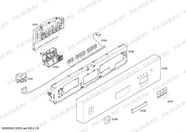 Схема №2 SHU53E06UC Electronic с изображением Дверца Bosch 00213956