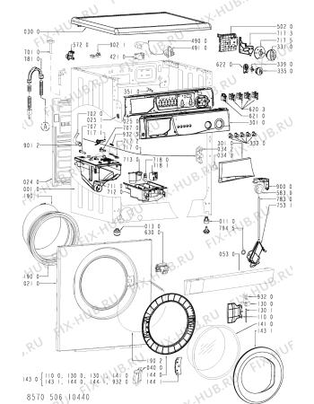 Схема №1 FL 5065/A с изображением Обшивка для стиральной машины Whirlpool 481245214694