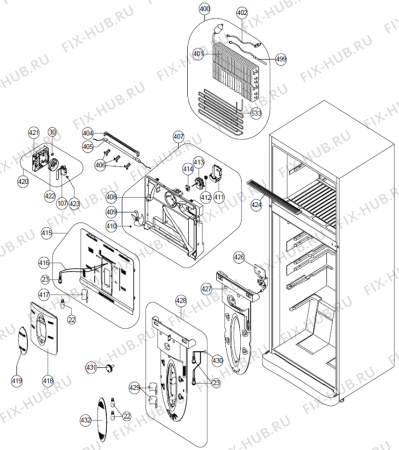 Схема №1 NRF71430W (180848) с изображением Кулер для холодильной камеры Gorenje 228523