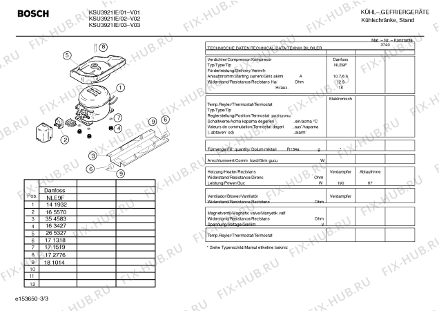 Взрыв-схема холодильника Bosch KSU3921IE - Схема узла 03