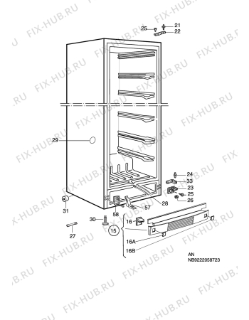 Взрыв-схема холодильника Husqvarna Electrolux QT3089K - Схема узла C10 Cabinet