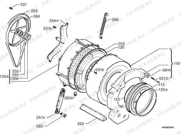 Взрыв-схема стиральной машины Zanussi WD1601INPT - Схема узла Functional parts 267