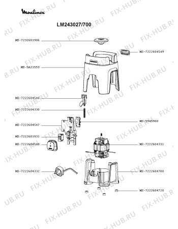 Схема №2 LM243027/700 с изображением Электромотор для электромиксера Moulinex MS-7222604331