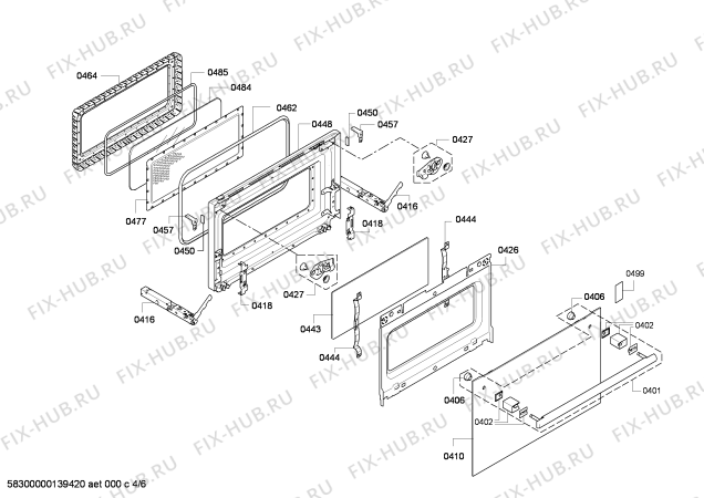 Взрыв-схема плиты (духовки) Bosch HBC84K553A - Схема узла 04