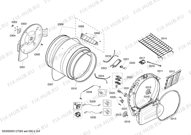 Взрыв-схема сушильной машины Bosch WTMC8321CN Nexxt 800 Series - Схема узла 03