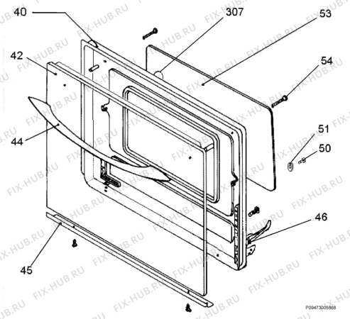 Взрыв-схема плиты (духовки) Zanussi ZCG5000S - Схема узла Section 3