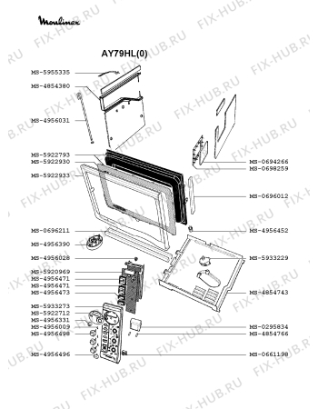 Взрыв-схема микроволновой печи Moulinex AY79HL(0) - Схема узла VP002073.1P2