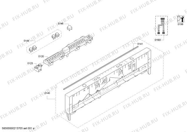 Схема №1 SMV68D00TR SilenePlus с изображением Передняя панель для посудомойки Bosch 00790803