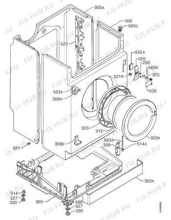 Взрыв-схема стиральной машины Arthurmartinelux AW888F - Схема узла Cabinet + armatures