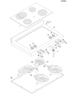 Схема №1 XP90K1 (F018193) с изображением Клавиша для плиты (духовки) Indesit C00064883