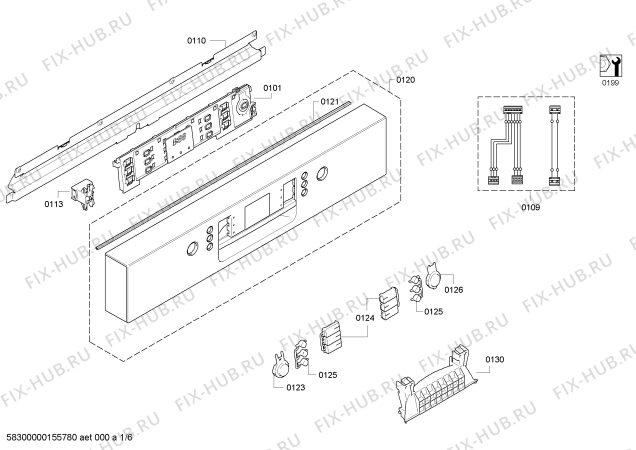 Схема №2 SMU59M05EU с изображением Передняя панель для электропосудомоечной машины Bosch 00388640