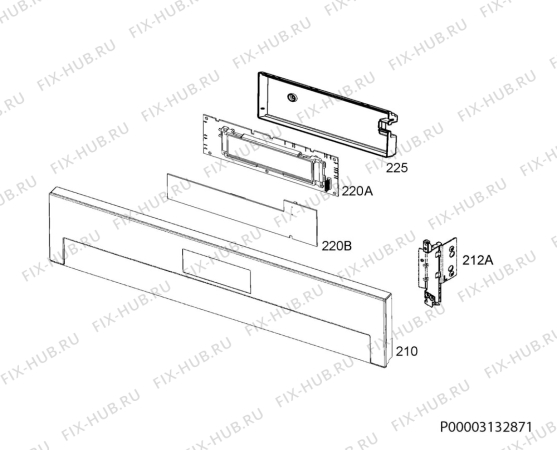 Взрыв-схема плиты (духовки) Aeg BEE641221M - Схема узла Command panel 037