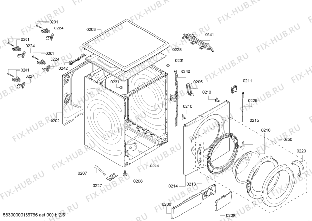 Взрыв-схема стиральной машины Siemens WM16S390DN IQ700 varioPerfect iQdrive - Схема узла 02