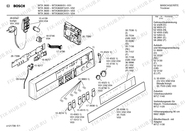 Схема №2 WTA3600CH WTA3600 с изображением Инструкция по эксплуатации для электросушки Bosch 00524329