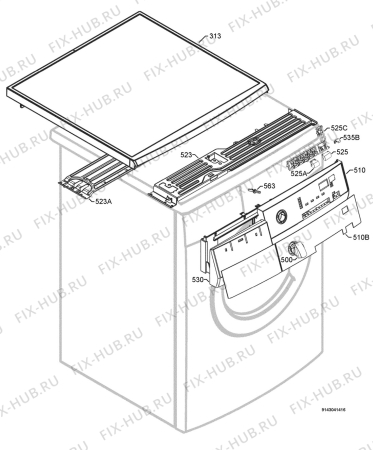 Взрыв-схема стиральной машины Electrolux WAGL4E100 - Схема узла Command panel 037