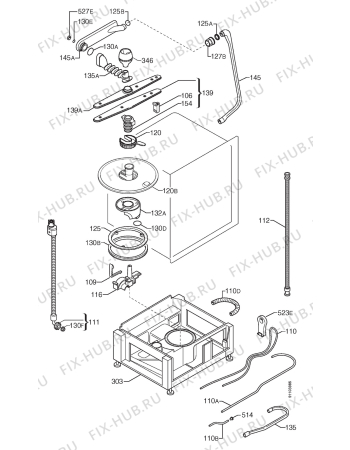 Взрыв-схема посудомоечной машины Rex IP863N-WRD - Схема узла Hydraulic System 272