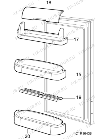 Взрыв-схема холодильника Electrolux METAL - Схема узла C10 Optional door