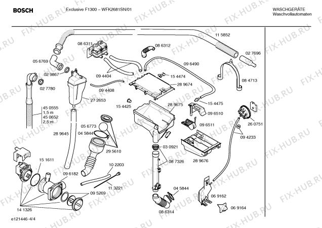 Схема №1 WFK2681SN Exclusiv F1300 с изображением Инструкция по эксплуатации для стиралки Bosch 00521344