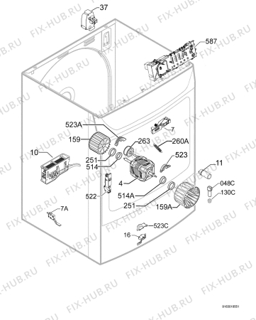 Взрыв-схема сушильной машины Privileg 00785095_21032 - Схема узла Electrical equipment 268