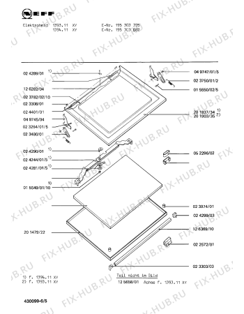 Взрыв-схема плиты (духовки) Neff 195303395 1393.11XY - Схема узла 05