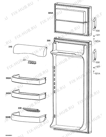 Взрыв-схема холодильника Electrolux ERD24243W - Схема узла Door 003