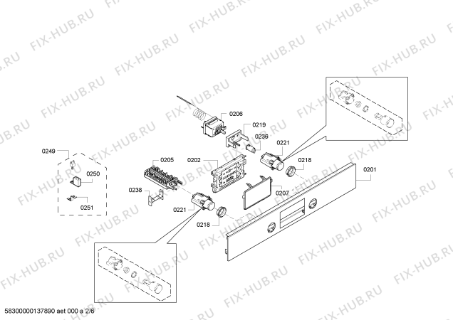 Взрыв-схема плиты (духовки) Bosch HBC53R550 - Схема узла 02