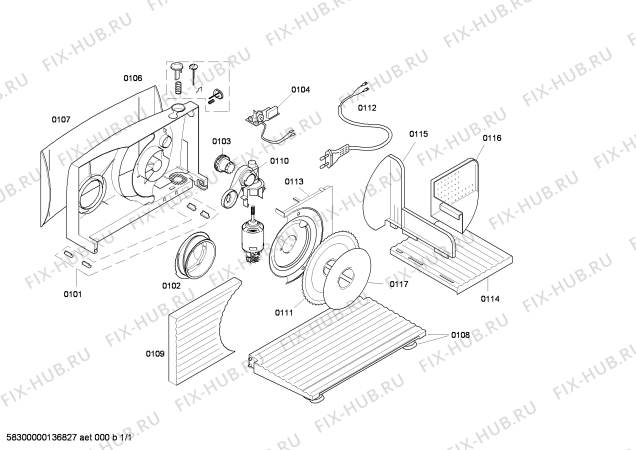 Схема №1 MAS4601 с изображением Стол для слайсера Bosch 00704099