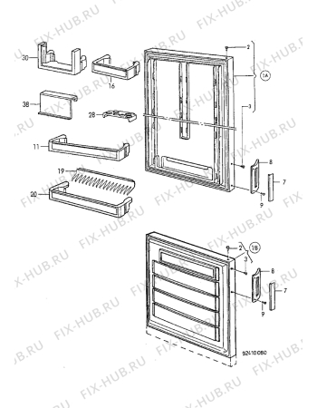 Взрыв-схема холодильника Electrolux ER3014B - Схема узла Door 003