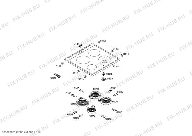 Схема №1 HEN200123 с изображением Кольцо для электропечи Bosch 00426995