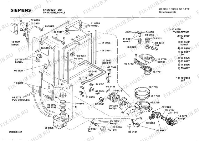 Взрыв-схема посудомоечной машины Siemens SN54302NL - Схема узла 02