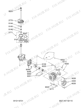 Схема №2 WTW5800SW0 с изображением Моторчик для стиральной машины Whirlpool 480110100493