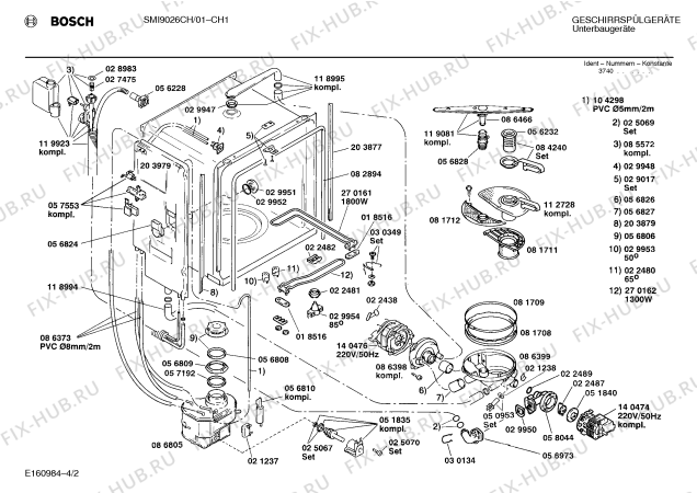 Схема №2 SMI9026CH SMI9026 с изображением Панель для электропосудомоечной машины Bosch 00272196