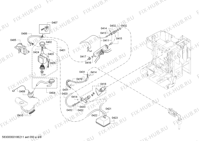 Схема №3 TES50221GB VeroCafe с изображением Соединительный кабель для кофеварки (кофемашины) Bosch 12003482