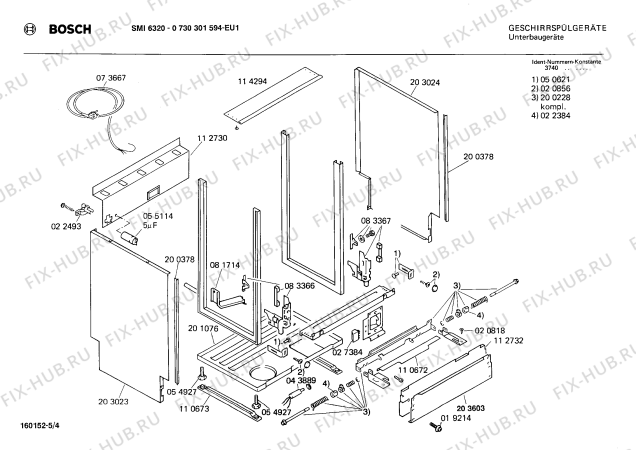 Взрыв-схема посудомоечной машины Bosch 0730301594 SMI6320 - Схема узла 04