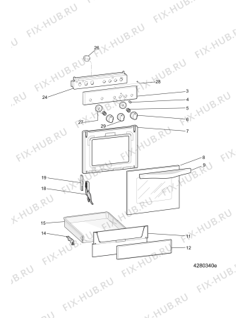 Взрыв-схема плиты (духовки) Hotpoint DHG65SG1CX (F086915) - Схема узла