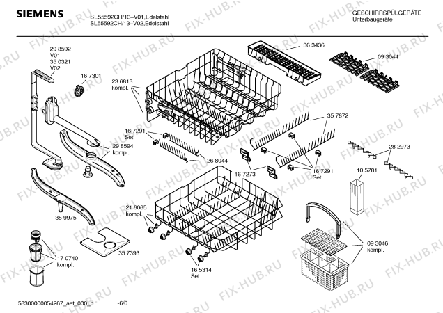 Взрыв-схема посудомоечной машины Siemens SE55592CH - Схема узла 06