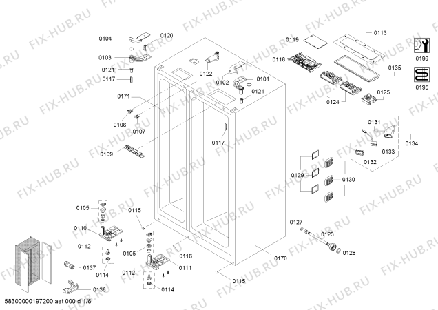 Схема №1 KAD92S21TI CN FRFC Domestic с изображением Дверь для холодильника Bosch 00717925